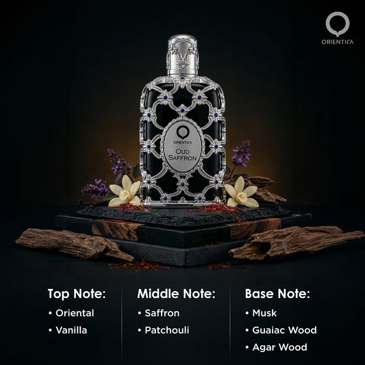 Orientica Oud Saffron Eau de Parfum – Unisex, 2.7 oz (80 ml)